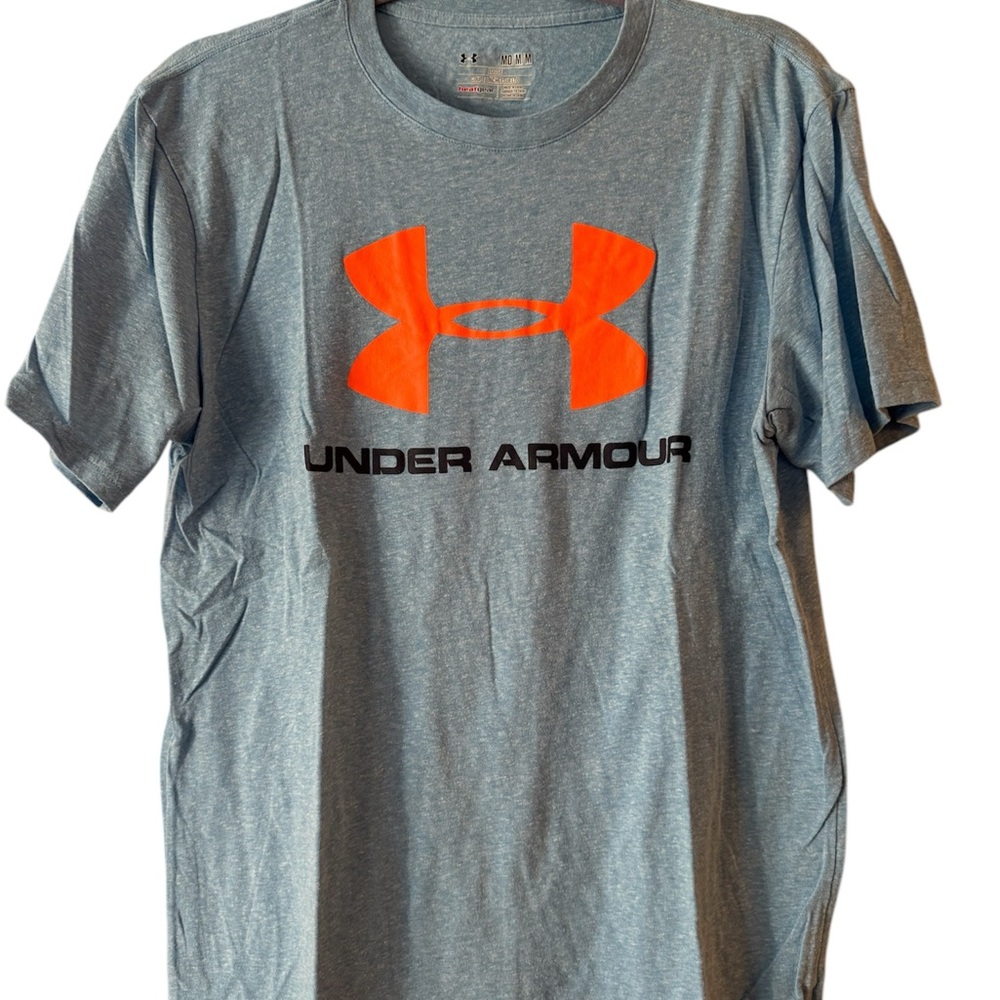 Under Armour Light Blue and Orange Short Sleeve Tee